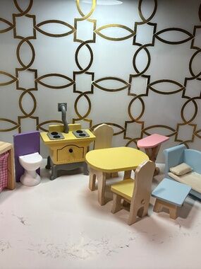 Dollhouse Bedroom Furniture Lot Multicolor Toy Set